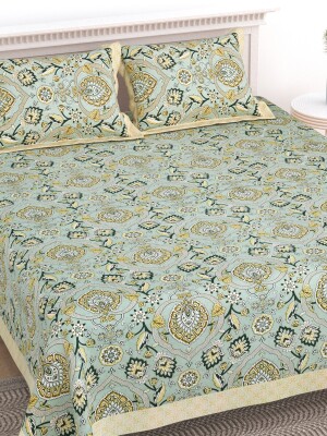 100% cotton double bedsheet with 2 matching pillow covers