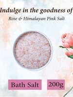 Himalayan rose bath crystals for body & foot spa | calming, relaxing, muscle pain relief, aromatherapy | pure & natural | himalayan pink salt & rose e