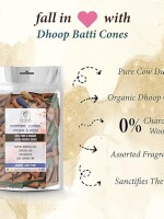 Organics Rose Lavender Mogra Sandal Natural Dhoop Batti Incense Cones for Pooja | Aromatic Soothing Fragrance for Home, Meditation |200gram
