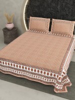 Pink cotton bedsheet with 2 pillow covers