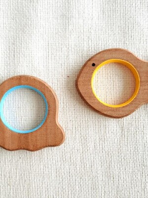 Natural neem wood fish & octopus teethers for babies | natural & safe | goodness of organic neem wood  (Age 3+ Months)