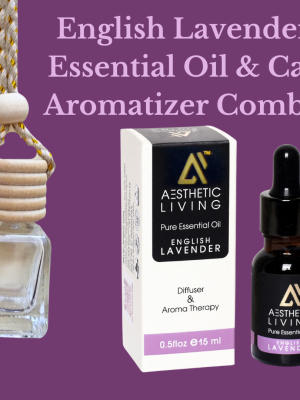 Aesthetic Living Car Aromatizer/ Diffuser Bottle with Essential Oil(Square transparent shape-5ml+ Essential oil15ml)