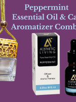 Aesthetic Living  Car Aromatizer/ Diffuser Bottle with Essential Oil(Square gold shape-10ml+ Essential oil 15ml)