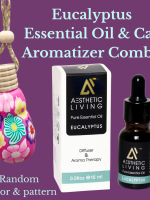 Aesthetic Living Car Aromatizer/ Diffuser Bottle with Essential Oil(gourd shape-15ml+ Essential oil 15ml)