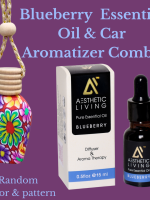 Aesthetic Living  Car Aromatizer/ Diffuser Bottlewith Essential Oil(vase shape-15ml+ Essential oil 15ml)