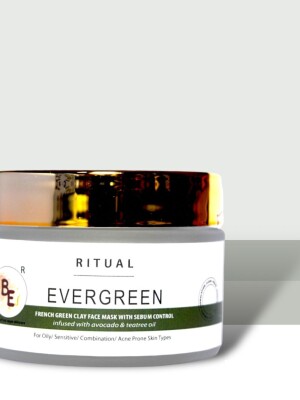 EVERGREEN CLAY FACE MASK AYURVEDIC FACE MASK , CLAY MASK , VEGAN CLAY MASK FOR OILY SKIN