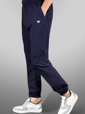 Ultimate comfort and style with men's navy blue polyester track Pant