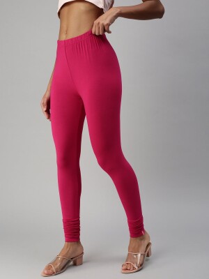 Stylish cotton churidar full length pink legging