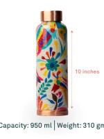 Brush Painted Colourful | 100% Pure Copper Bottle|950 ml |