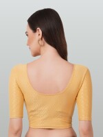 Yellow polyester stretchable blouse