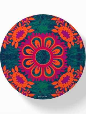 Magnificent Flower Motif Set of 6 Printed Round & Square Coasters