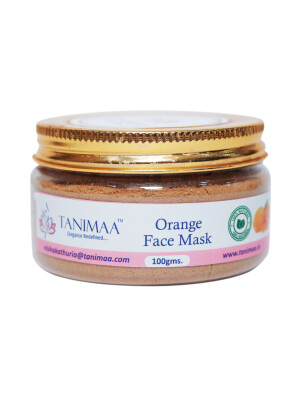 Orange Face Mask face scrub for tanning dark spots uneven skin tone blemishes blackheads whiteheads pores weight 100gms