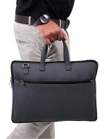ARDAN Genuine Leather 15Inch Laptop Sleeve Bag Sleek Design Office Bag Grey color
