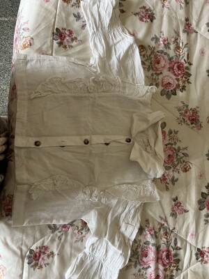 Linen crop top in white colour
