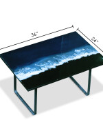Customizable ocean resin coffee table stunning centerpiece for your living room - metal legs included
