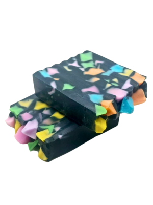 Northern Lights Luxury Handmade Soap, infused with activated charcoal and invigorating lemon essential oil.
