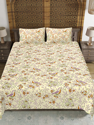 Latest design jaipuri print cotton king size bedsheet with 2 pillow covers