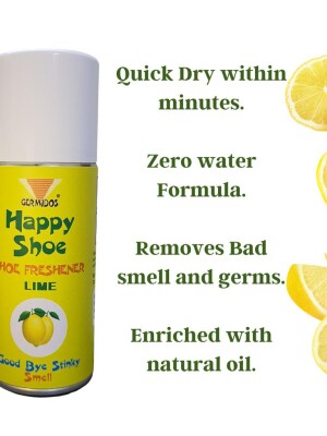 Germidos Happy Shoe - Shoe Deodorizer and Sanitizer Spray with lime fragrance