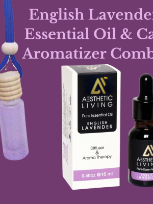 Aesthetic Living Car Aromatizer/ Diffuser Bottle with Essential Oil(Neon Tube shape- 6ml + English Lavender Essential oil 15ml)