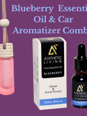 Aesthetic Living Car Aromatizer/ Diffuser Bottle with Essential Oil(Neon Tube shape-6ml + Blueberry Essential oil 15ml)