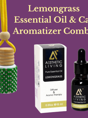 Aesthetic Living Car Aromatizer/Diffuser Bottle with Essential Oil(Studded bottle -12ml, essential oil-15ml)