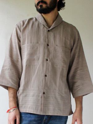 Pewter curated shawl collar chorus shirt