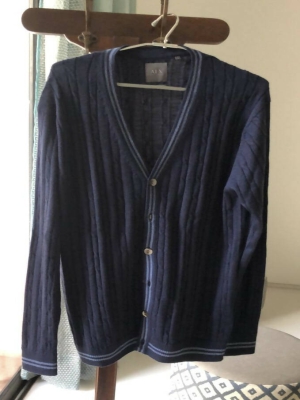ALX NEW YORK Merino Blend Blue Sweater
