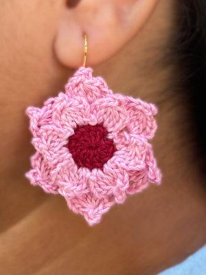 Handmade, Blossom handcrafted crochet earrings