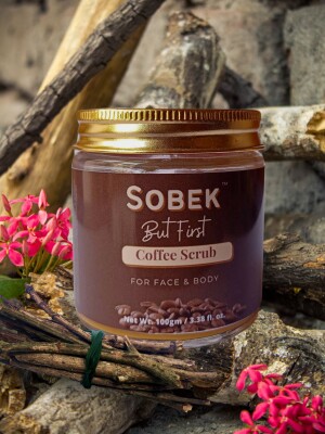 Coffee infused face and body scrub