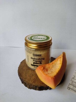Papaya refreshing homemade face mask/pack 100 grams by sobek Naturals