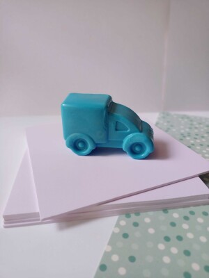 Kids vehicle car toy shaped goat milk shea butter soap 100 grms bar set of 2