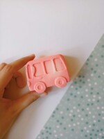 Kids vehicle bus toy shaped goat milk shea butter soap bar 100 grams set of 2
