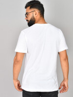Men's Round Neck White Quote Printed Cotton T-shirt