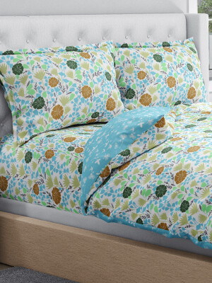 double bed sheet,100% Pure Cotton Fresh Blossoms Bedsheet Set