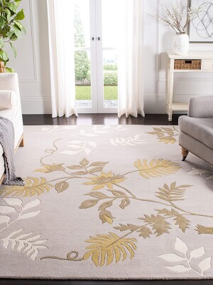 Hand Tufted Floral Rug 100% Wool Area Rug for Hall/Kitchen/Living Room/Bed Room/Dining Room/kids Room
