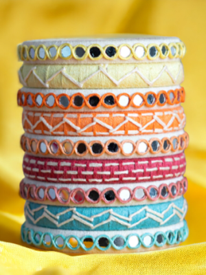 Navratri Special | Thread Bangles | Embroidery + Mirror