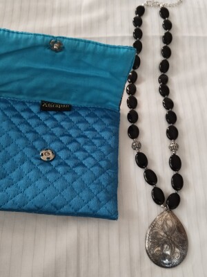Beads mala (necklace) in pure silver .new