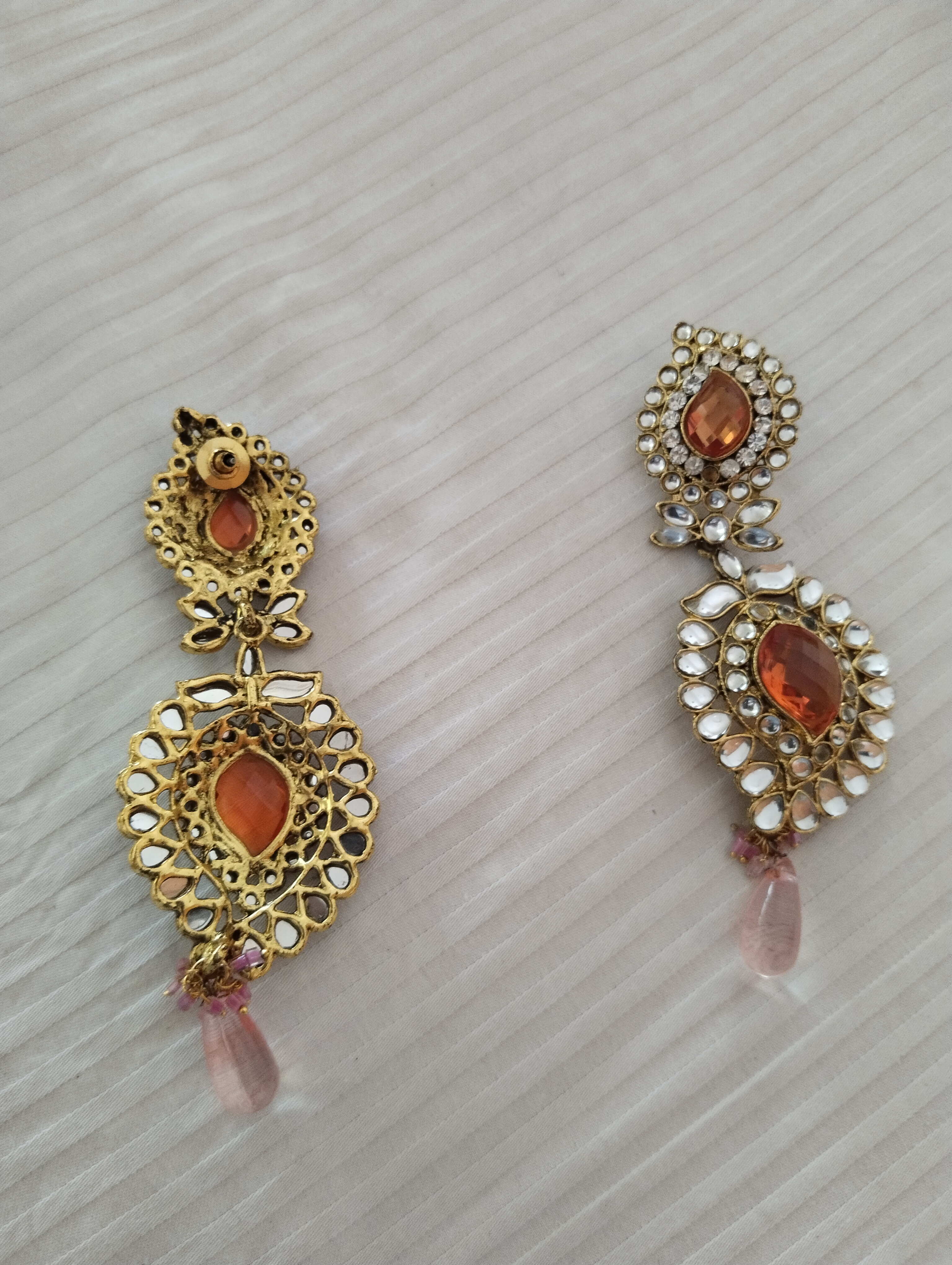 Buy Indian Traditional Golden Pearl With Kundan Earrings, Enamel Work  Wedding Jewellery, Beautiful Gold-Plated Earring Online In India At  Discounted Prices