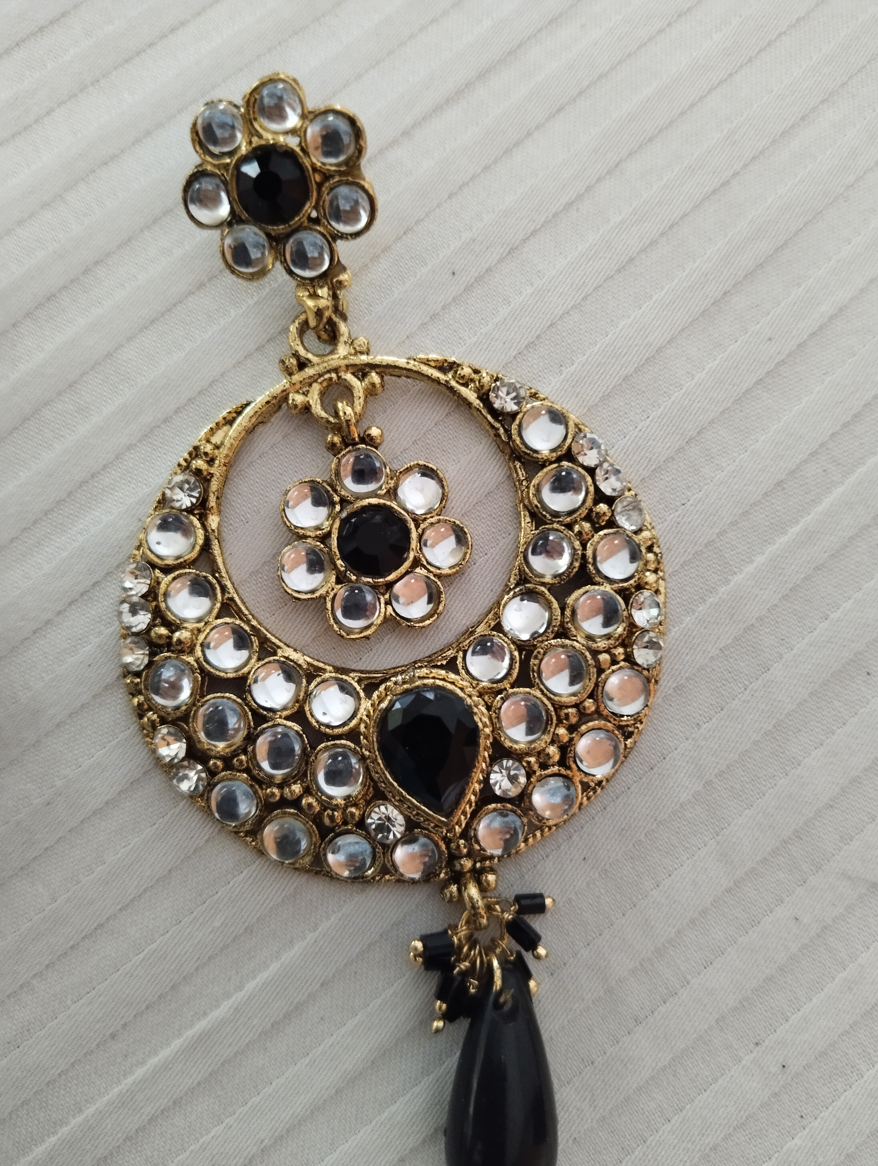 Black rhodium plated XL size jhumka earrings – Simpliful Jewelry