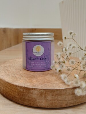 Mystic Cedar Scented Candle (120ml),Smells like the calming, woodsy wind down.
