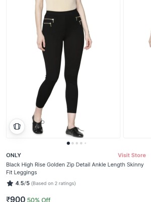 Jet black pant for women from Only