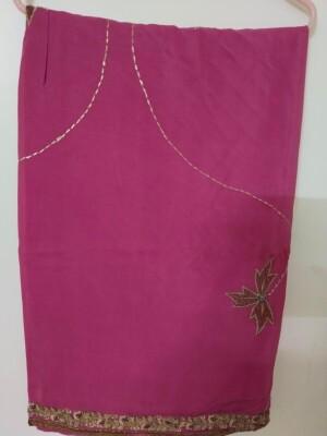 Pure Italian saree with zardosi work