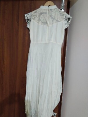 Women White Cowl Party Wear Dress