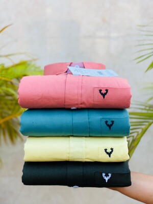 Cotton full hands casual shirts pack of four in very vibrant colours.