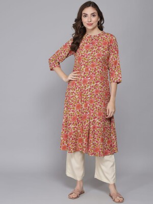 Beautiful Rayon Printed A line kurta with Palazzo