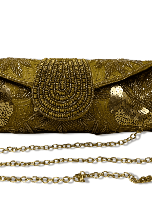 Luxurious Rust Gold Dosa Clutch , designed for parties