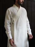 Cream handloom striped curated ROYAL ANGARKHA kurta set