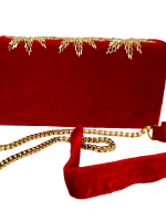 Beautiful red velvet bridal clutch