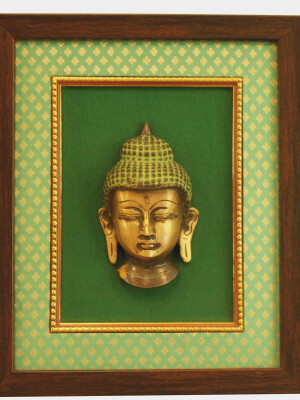 Frame brass buddha wall hanging