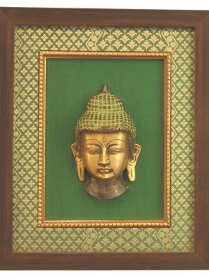 Frame brass buddha wall hanging